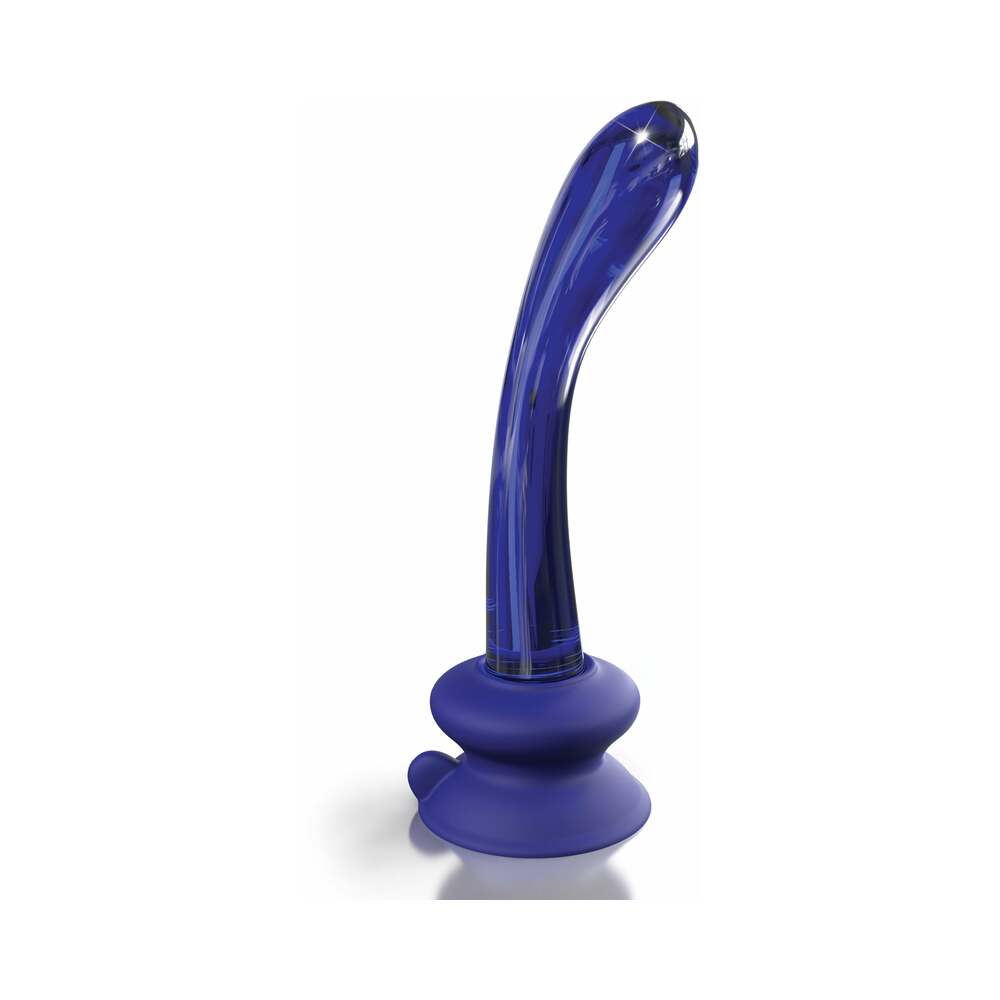 Icicles No. 89 Curved Glass G-Spot Massager With Suction Cup Blue - Fantasies Boutique