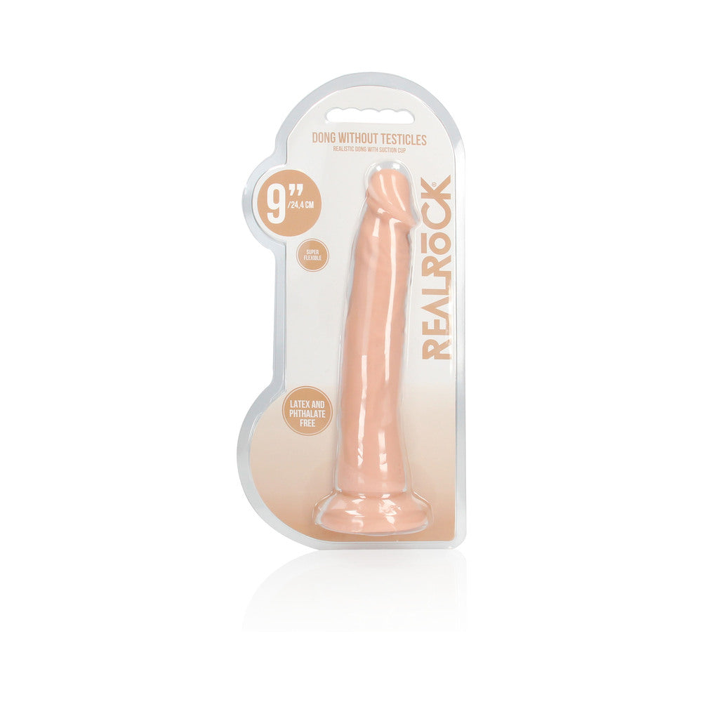 RealRock Realistic 9 in. Dildo With Suction Cup Beige - Fantasies Boutique