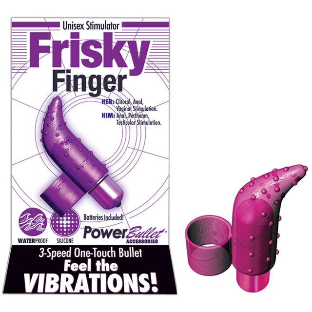 Frisky Finger Massager w/Power Bullet Purple - Fantasies Boutique