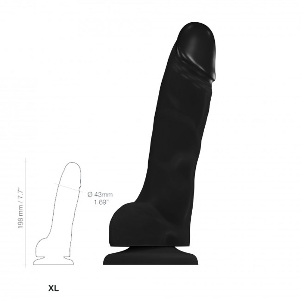 Strap-On-Me Realistic Collection Soft Realistic Dildo Black XL - Fantasies Boutique
