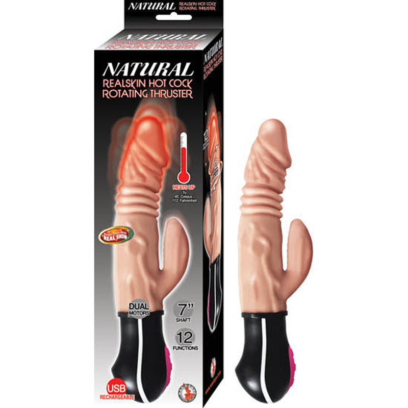 Natural Realskin Hot Cock Rotating Thruster Flesh - Fantasies Boutique