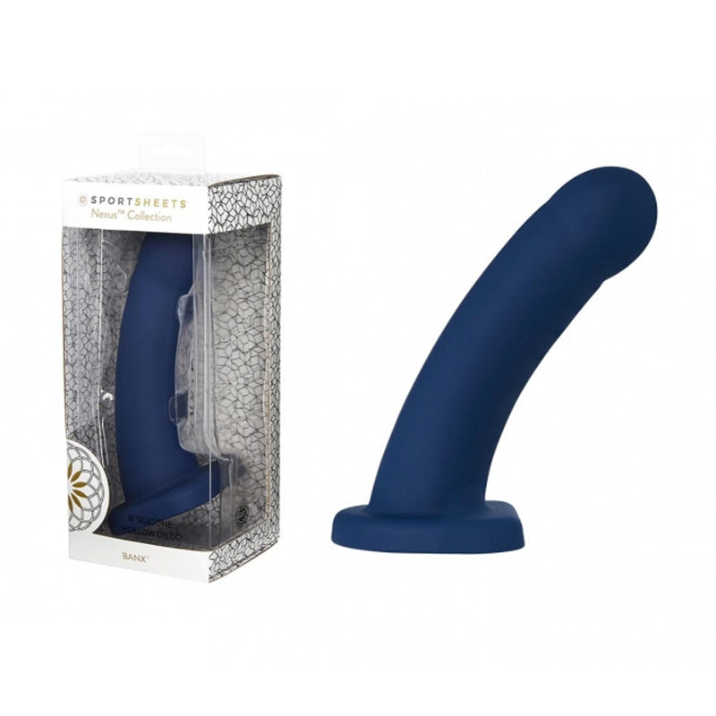 Sportsheets Nexus Collection Banx 8 in. Silicone Hollow Dildo Navy - Fantasies Boutique