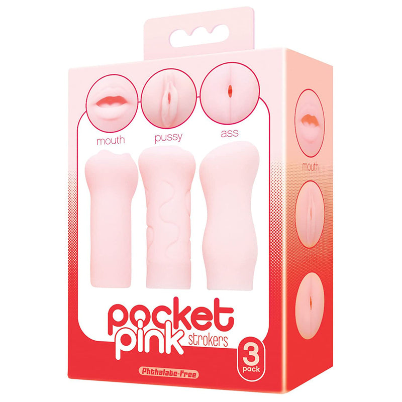 The 9's Pocket Pink Mini Masturbator Trio - Fantasies Boutique