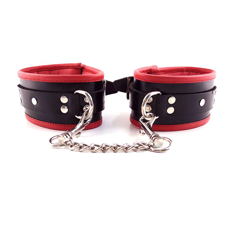Rouge Padded Ankle Cuff Black/Red - Fantasies Boutique