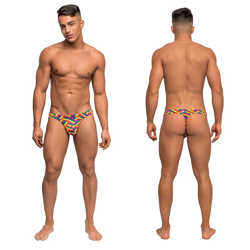 Male Power Pride Fest Bong Thong Print L/XL - Fantasies Boutique