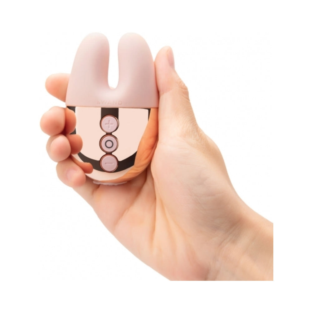 Le Wand Chrome Double Vibe Rechargeable Silicone Mini Vibrator Rose Gold - Fantasies Boutique