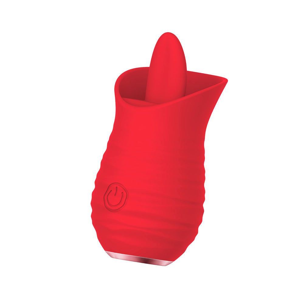 Luv Inc Tv08 Tongue Flickering Vibrator Rechargeable Silicone Clitoral Stimulator Red - Fantasies Boutique