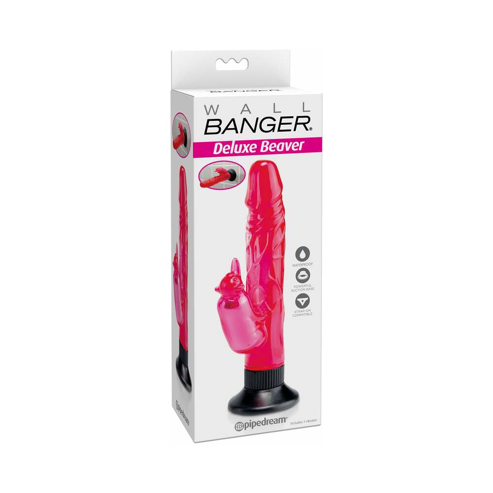 Pipedream Waterproof Wall Bangers Deluxe Beaver Dual Stimulation Vibrator Pink - Fantasies Boutique