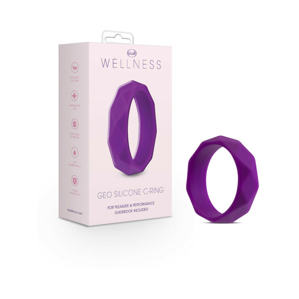 Blush Wellness Geo Silicone Cockring Purple - Fantasies Boutique