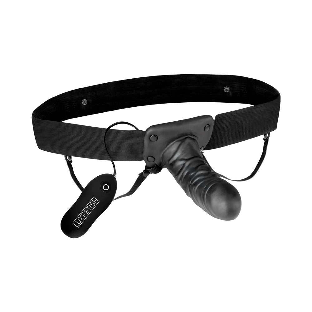 Lux Fetish Unisex Vibrating Hollow Strap-on Dildo Remote-Controlled - Fantasies Boutique