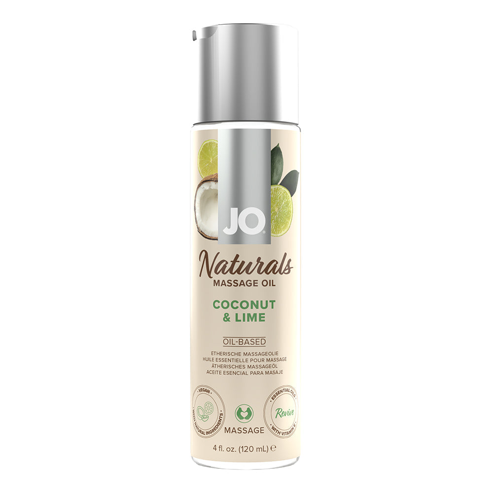 JO Naturals Massage Oil Coconut & Lime 4 oz. - Fantasies Boutique