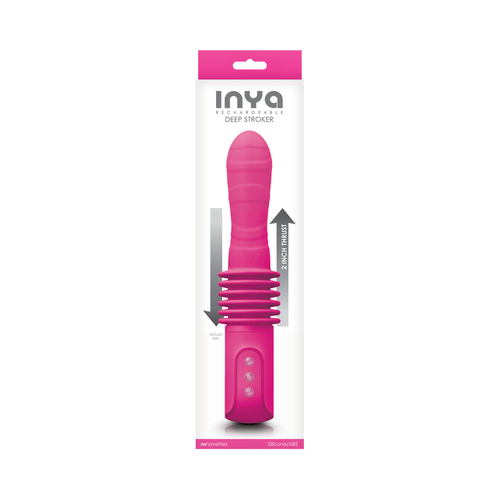 INYA Deep Stroker Rechargeable Thrusting Vibrator Pink - Fantasies Boutique