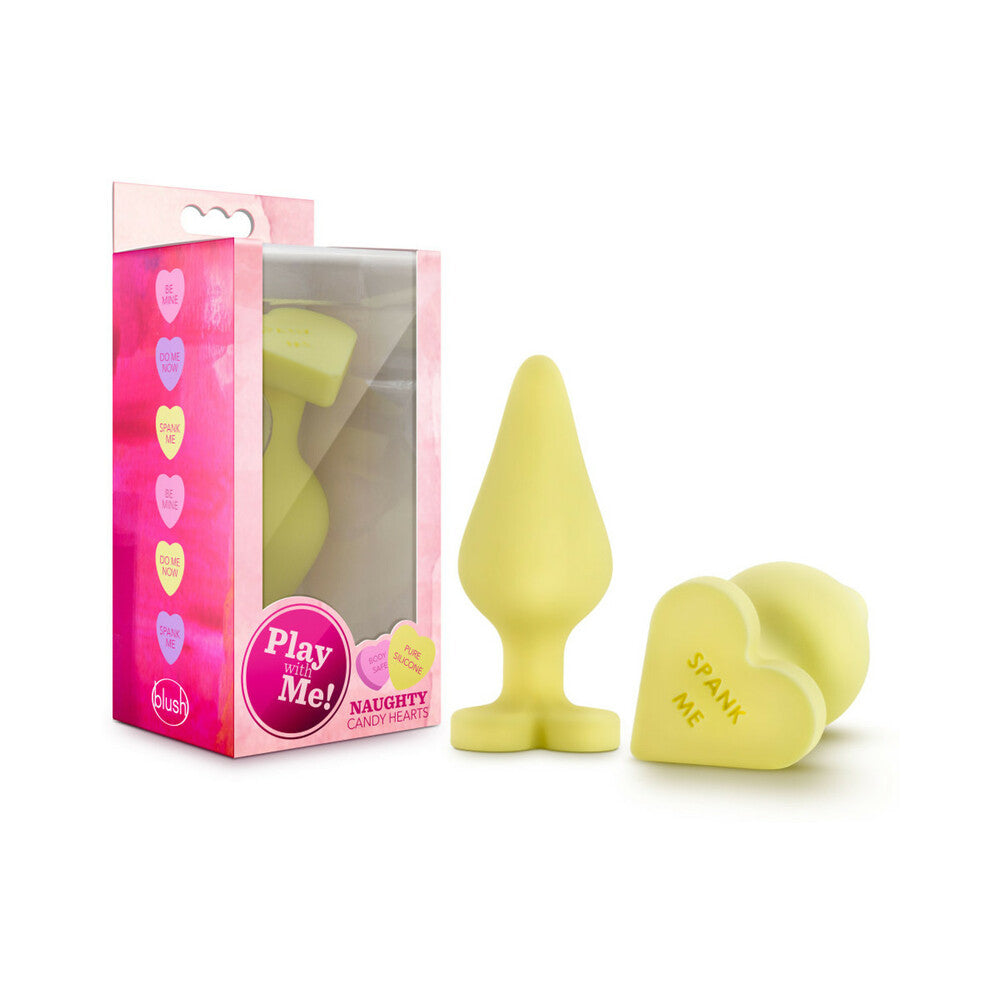 Blush Play with Me Naughty Candy Hearts 'Spank Me' Anal Plug Yellow - Fantasies Boutique