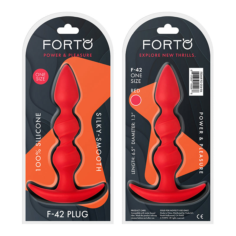 Forto F-42 Spiral Beads Silicone Anal Plug Red - Fantasies Boutique