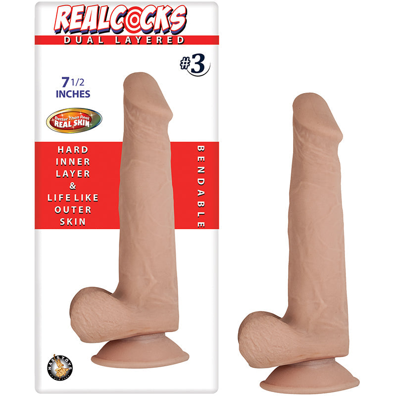 Realcocks Dual Layered #3 7.5in Flesh - Fantasies Boutique