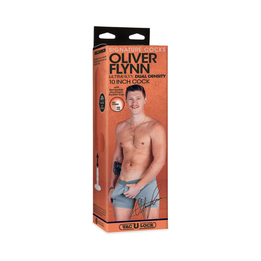 Signature Cocks Oliver Flynn ULTRASKYN Cock with Removable Vac-U-Lock Suction Cup 10in Vanilla - Fantasies Boutique