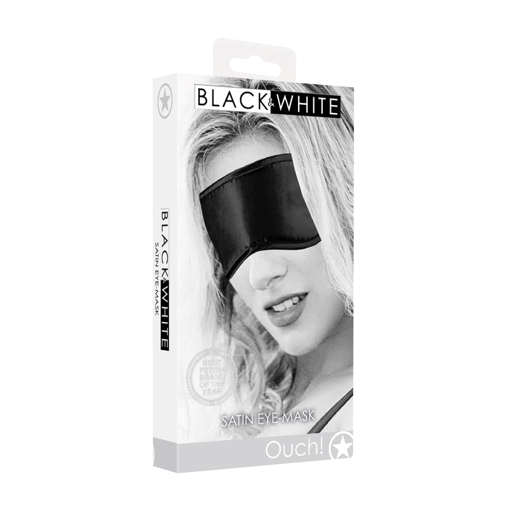 Ouch! Black & White Satin Eye Mask Blindfold Black - Fantasies Boutique