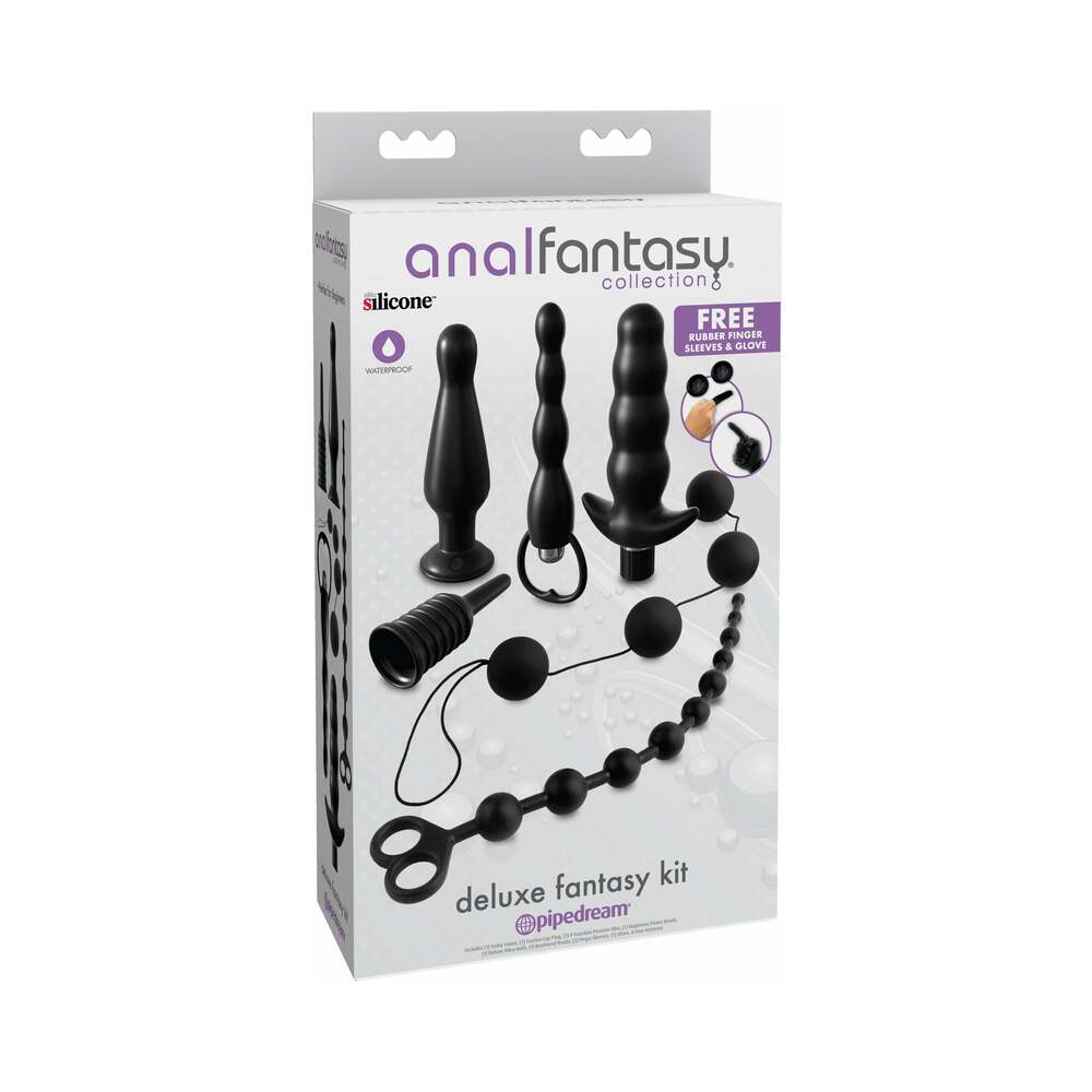 Pipedream Anal Fantasy Collection 6-Piece Silicone Deluxe Fantasy Kit Black - Fantasies Boutique