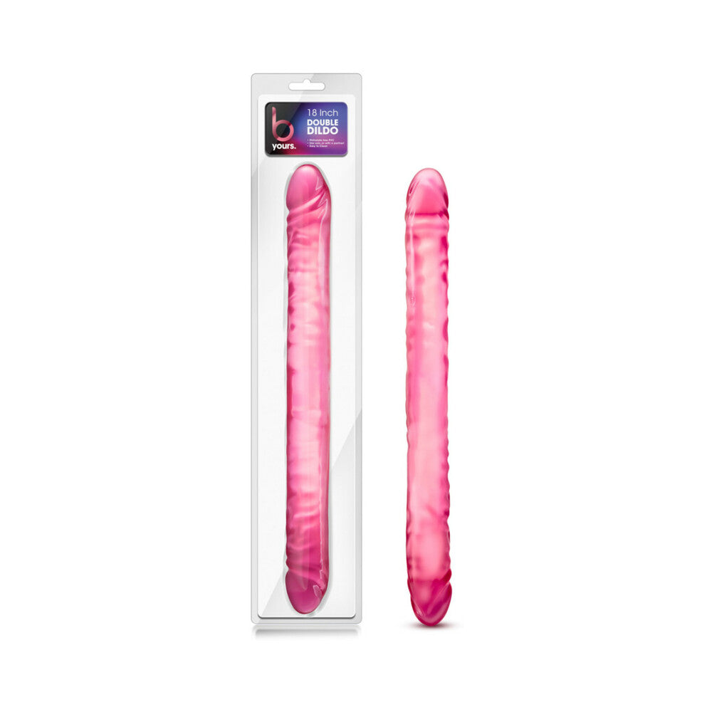 B Yours 18 in. Double Dildo Pink - Fantasies Boutique