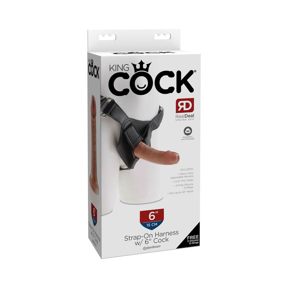 King Cock Strap-on Harness With 6 in. Cock Tan - Fantasies Boutique