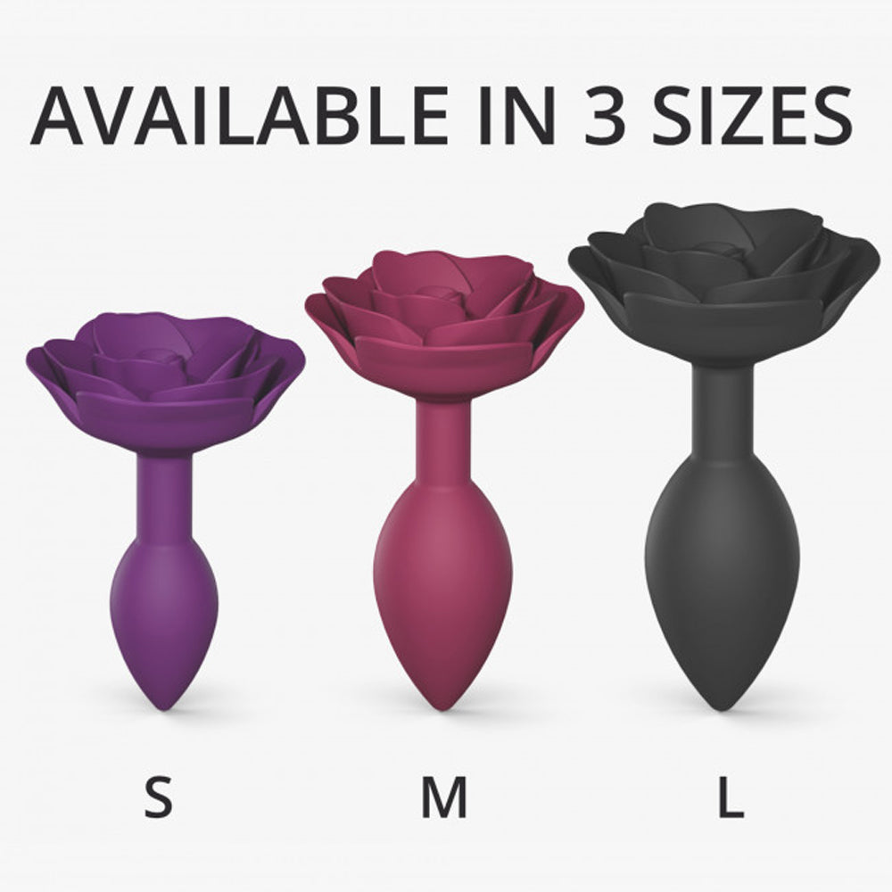 Love to Love Open Roses Silicone Anal Plug Plum Star M - Fantasies Boutique