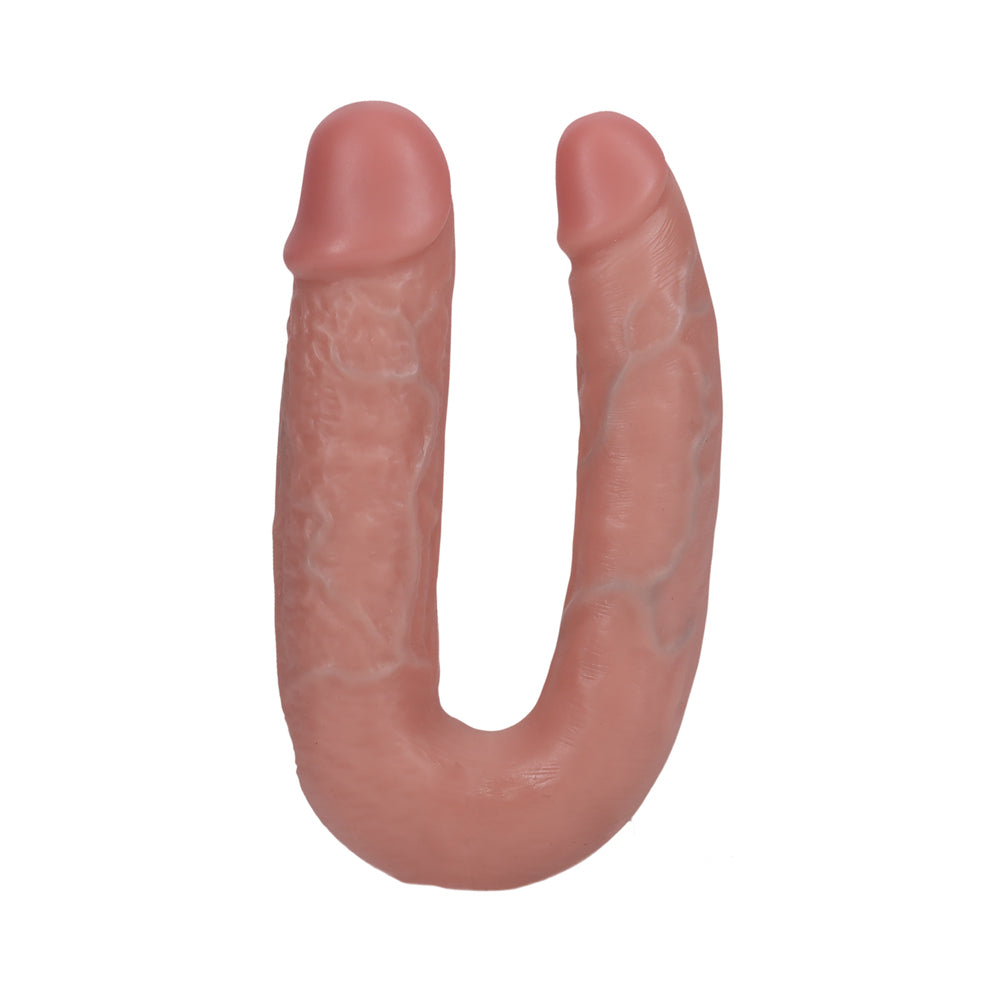 RealRock 5 in. U-Shaped Double Dildo Beige - Fantasies Boutique