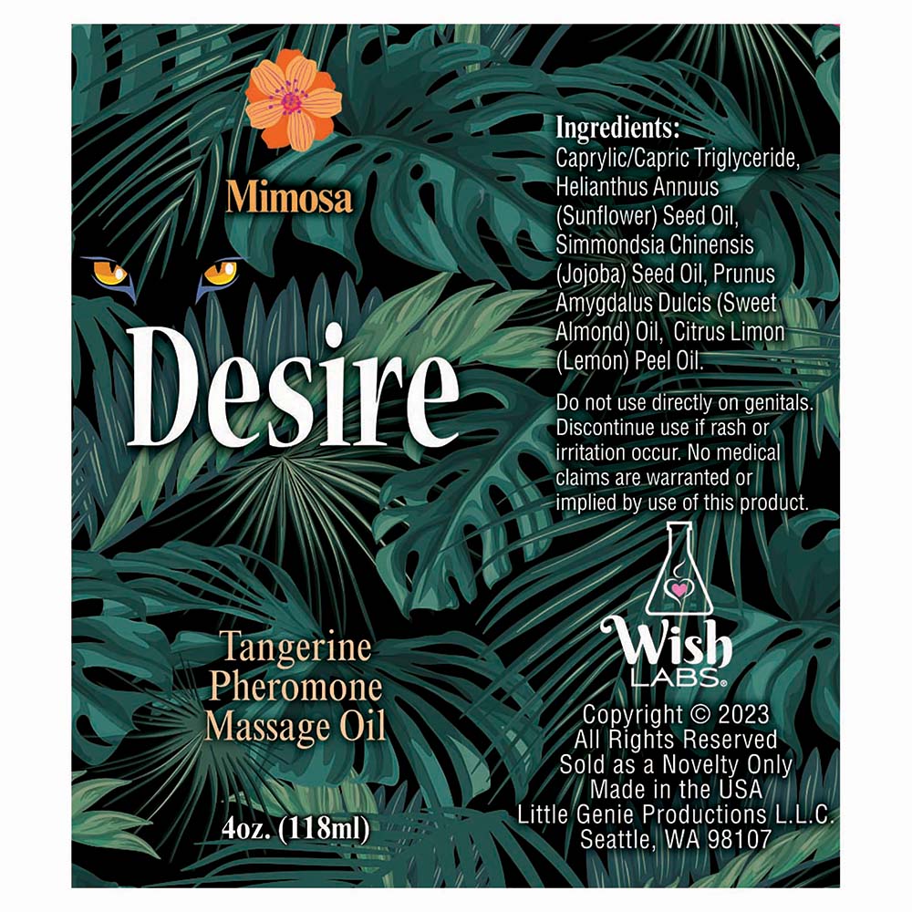 Desire Pheromone Massage Oil Tangerine 4 oz. - Fantasies Boutique