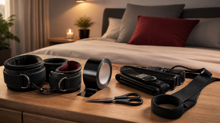 Bondage Restraints for Beginners: Cuffs, Tape, Under-Bed Systems, and Trust