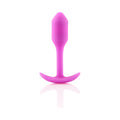 b-Vibe Snug Plug 1 Weighted Silicone Anal Plug Fuchsia - Fantasies Boutique