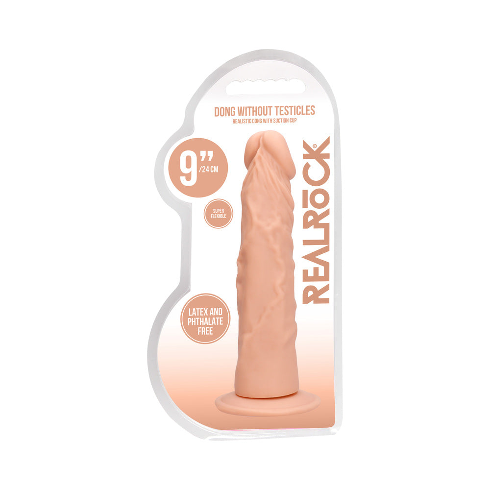 RealRock Realistic 9 in. Dildo With Suction Cup Beige - Fantasies Boutique