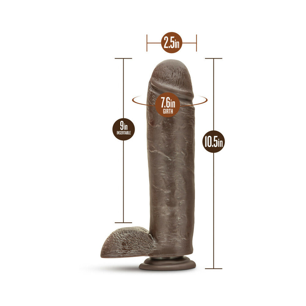 Dr. Skin Mr. Mister Realistic 10.5 in. Dildo with Balls Brown - Fantasies Boutique