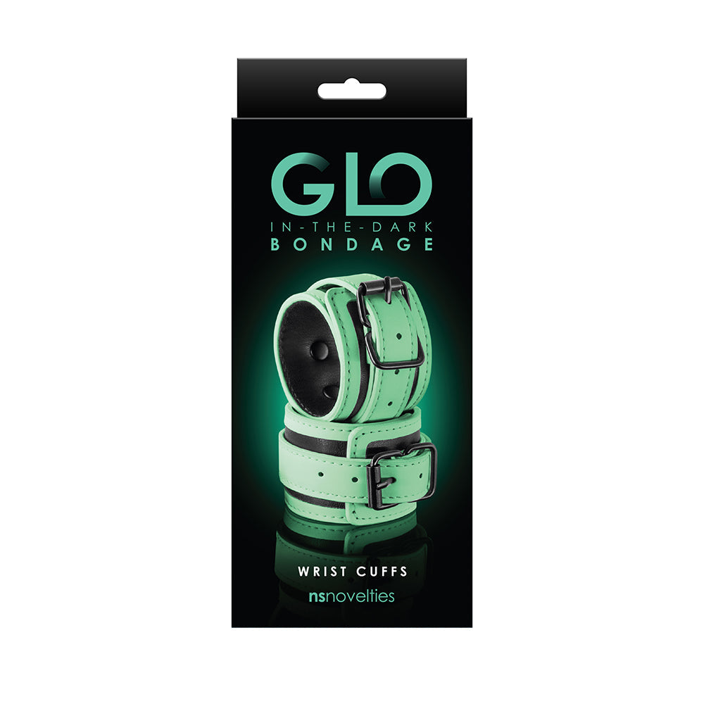 GLO Bondage Wrist Cuffs Green - Fantasies Boutique