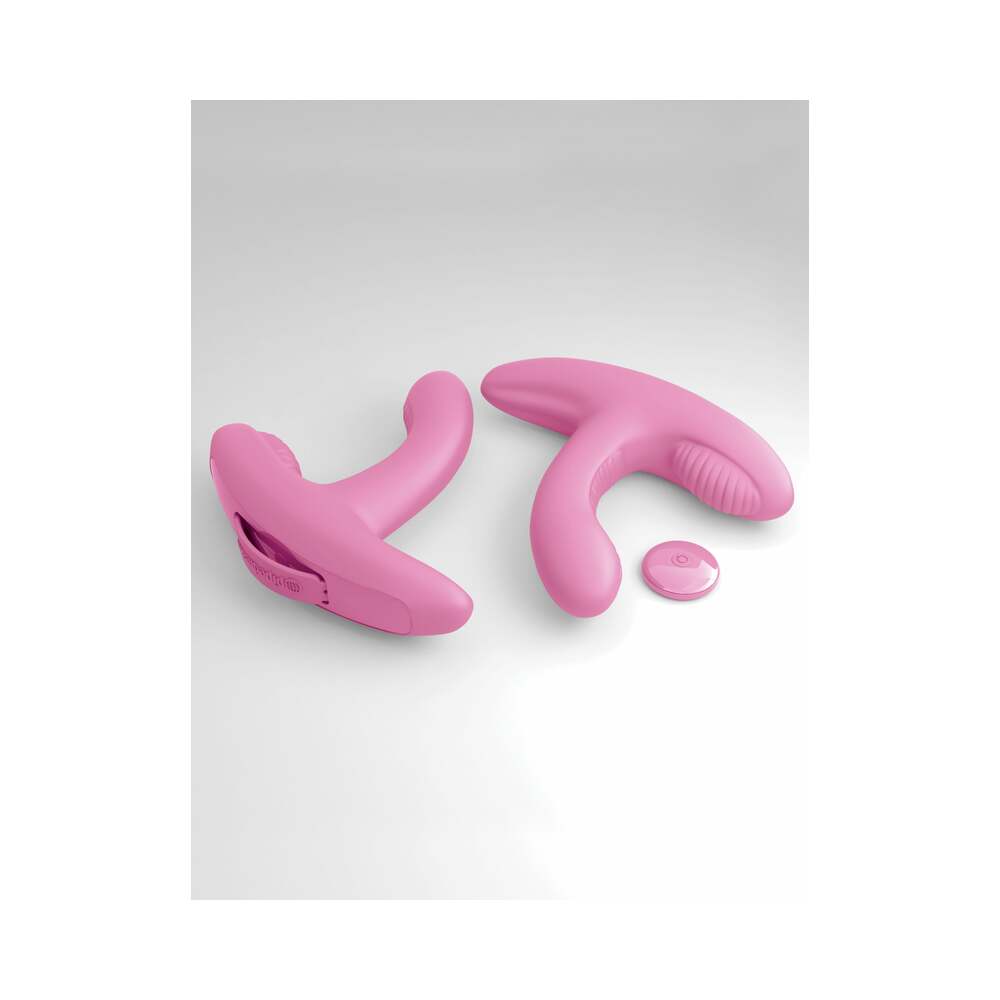 Pipedream 3Some Rock n' Grind Dual Stimulation Silicone Vibrator Pink - Fantasies Boutique