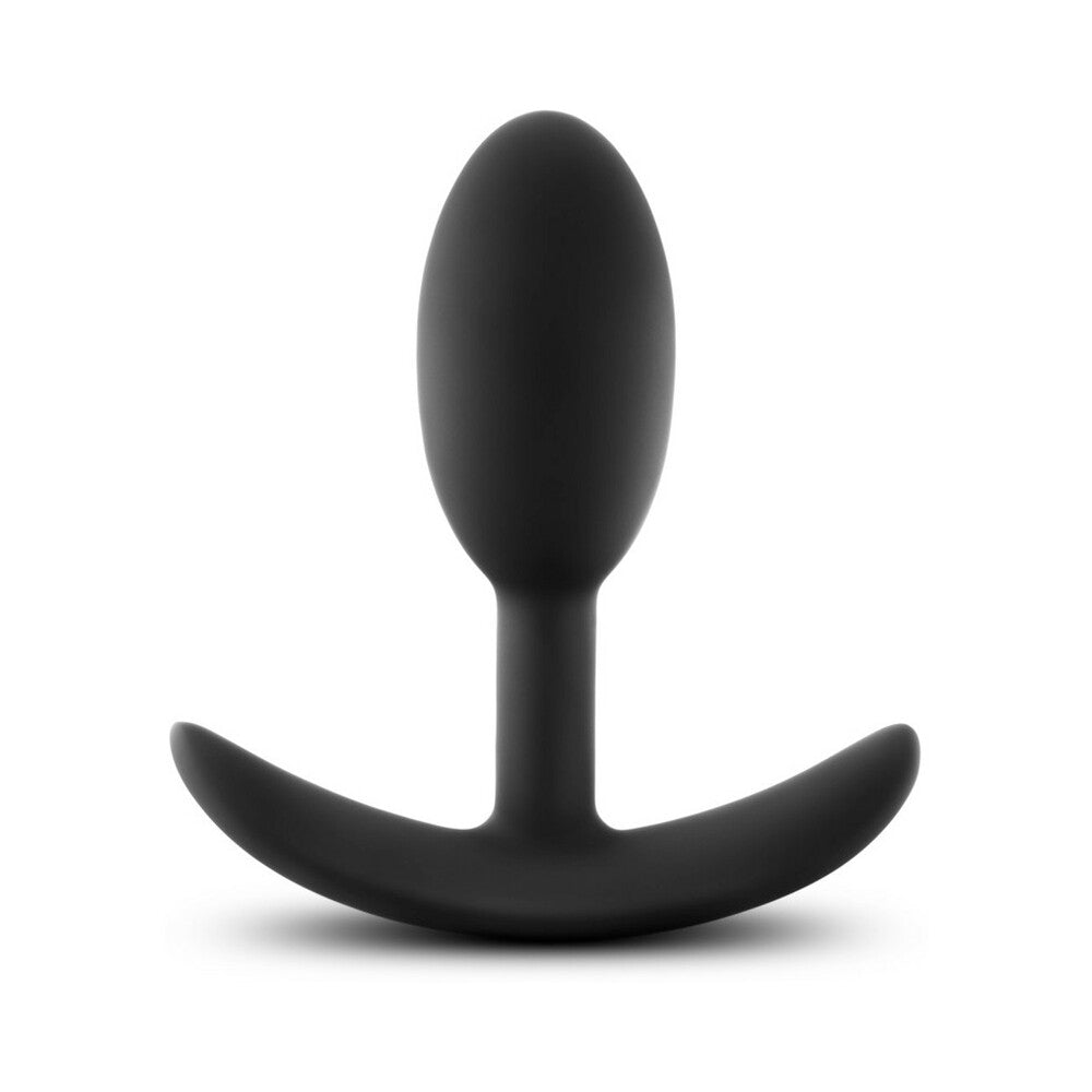 Blush Anal Adventures Platinum Silicone Weighted Vibra Slim Plug Small Black - Fantasies Boutique