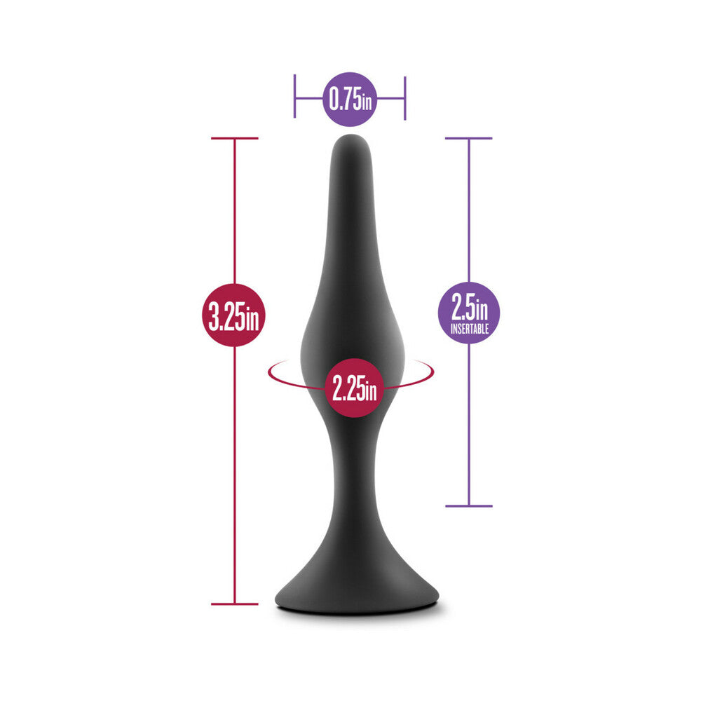 Blush Luxe Silicone Beginner Plug Small Black - Fantasies Boutique