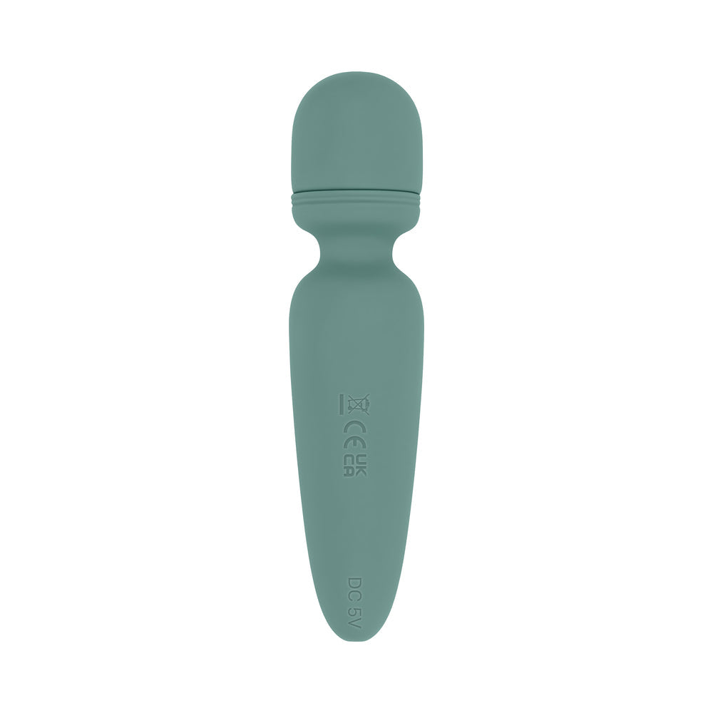 Evolved Rumble Wand Rechargeable Vibrating Mini Wand Silicone Green