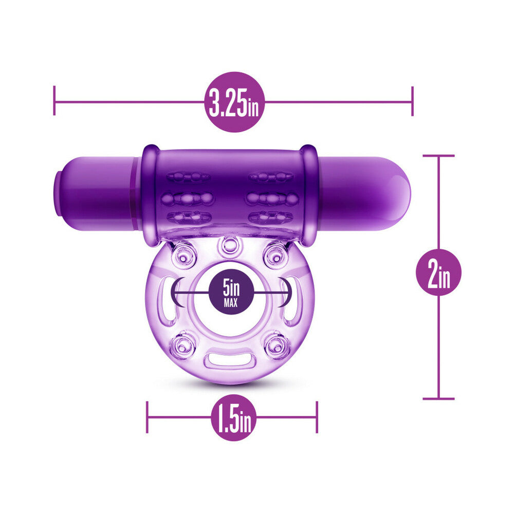 Play with Me Couples Play Vibrating Cockring Purple - Fantasies Boutique