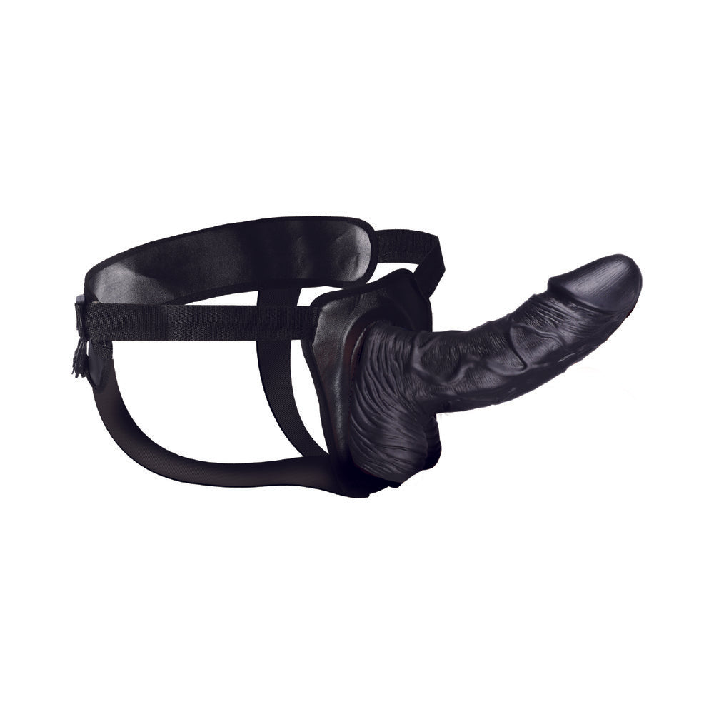 Erection Assistant Hollow Strap-On 8 in. Black - Fantasies Boutique