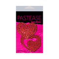 Pastease Peek-a-Boob: Red Glitter Heart Frame & Center Pasties
