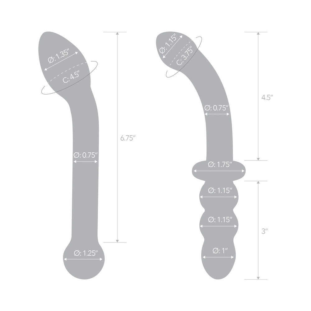 Glas 2-Piece G-Spot Pleasure Glass Dildo Set - Fantasies Boutique