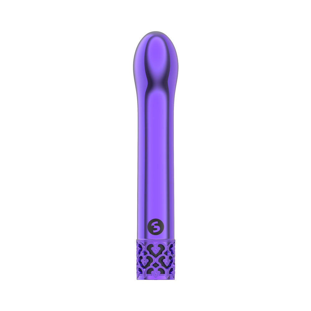 Royal Gems Jewel Rechargeable Curved ABS Bullet Vibrator Purple