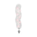 Foxy Tail Light Up Faux Fur Butt Plug With Multicolored Light Pattern White - Fantasies Boutique