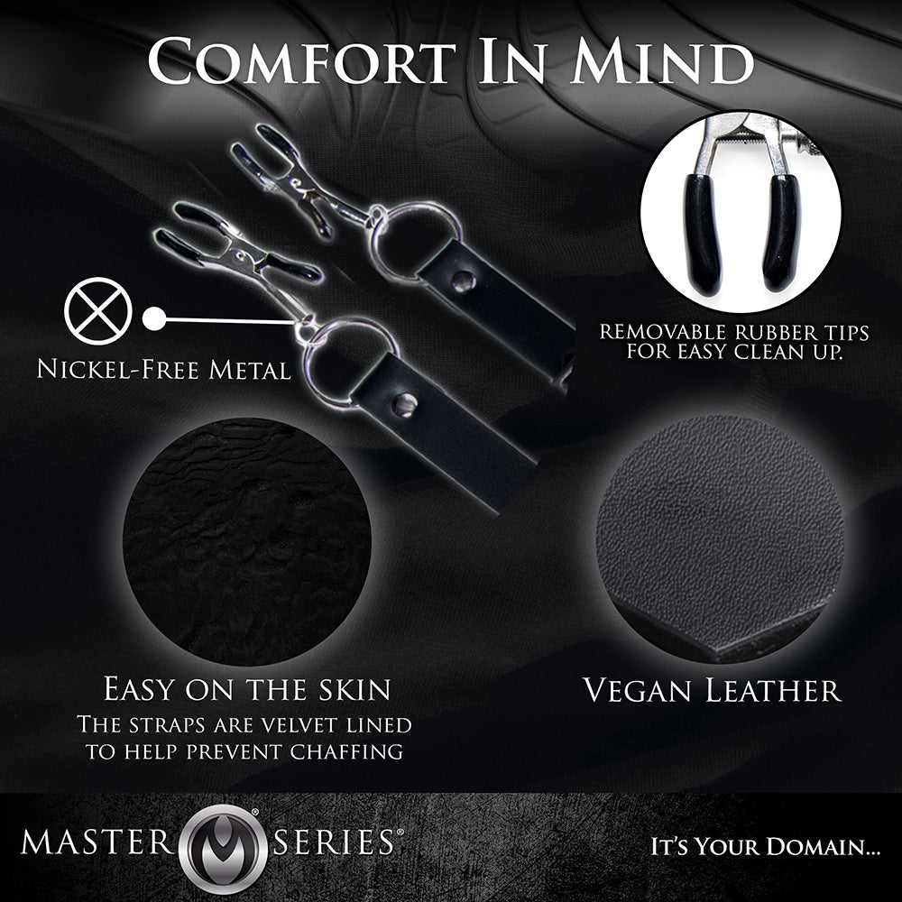 Master Series Spread Labia Spreader Straps With Clamps - Fantasies Boutique