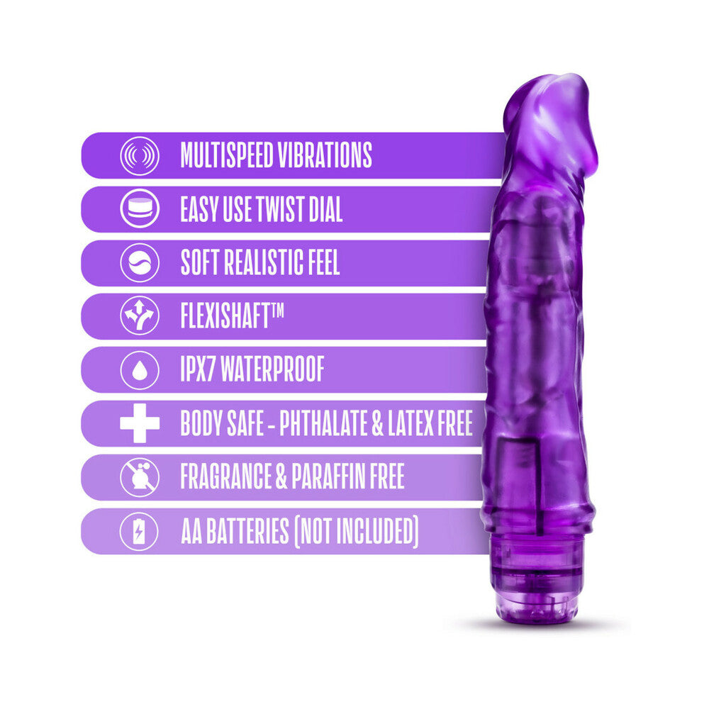 B Yours Vibe 6 Realistic 9.25 in. Vibrating Dildo Purple - Fantasies Boutique