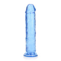 RealRock Crystal Clear Straight 8 in. Dildo Without Balls Blue