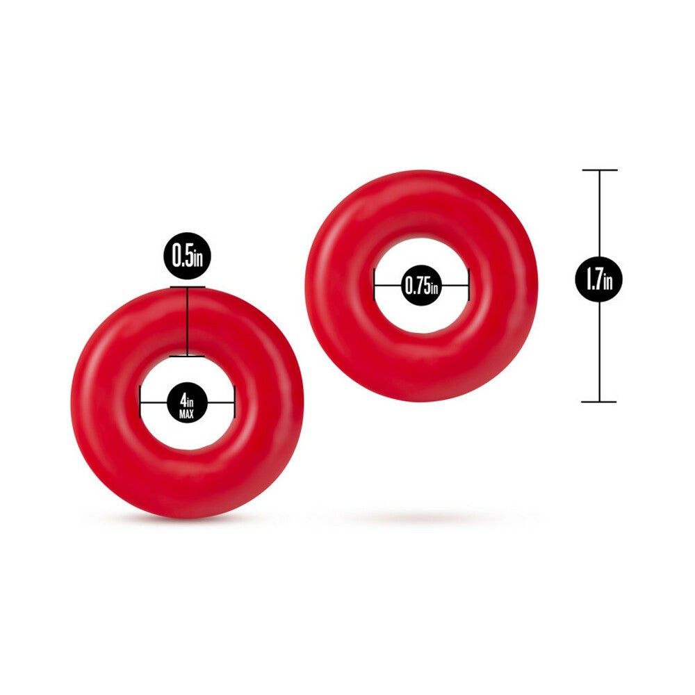 Blush Stay Hard Donut Rings Oversized Cockring 2-Pack Red - Fantasies Boutique