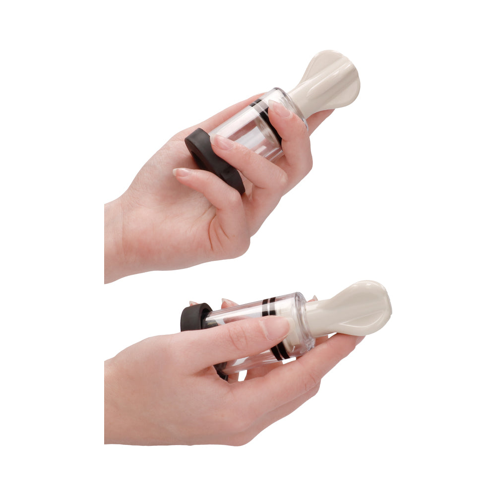 Shots ElectroShock Remote-Controlled E-Stimulation Nipple Suckers White - Fantasies Boutique