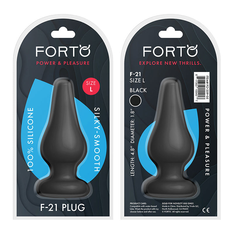 Forto F-21 Tear Drop Silicone Anal Plug Large Black - Fantasies Boutique