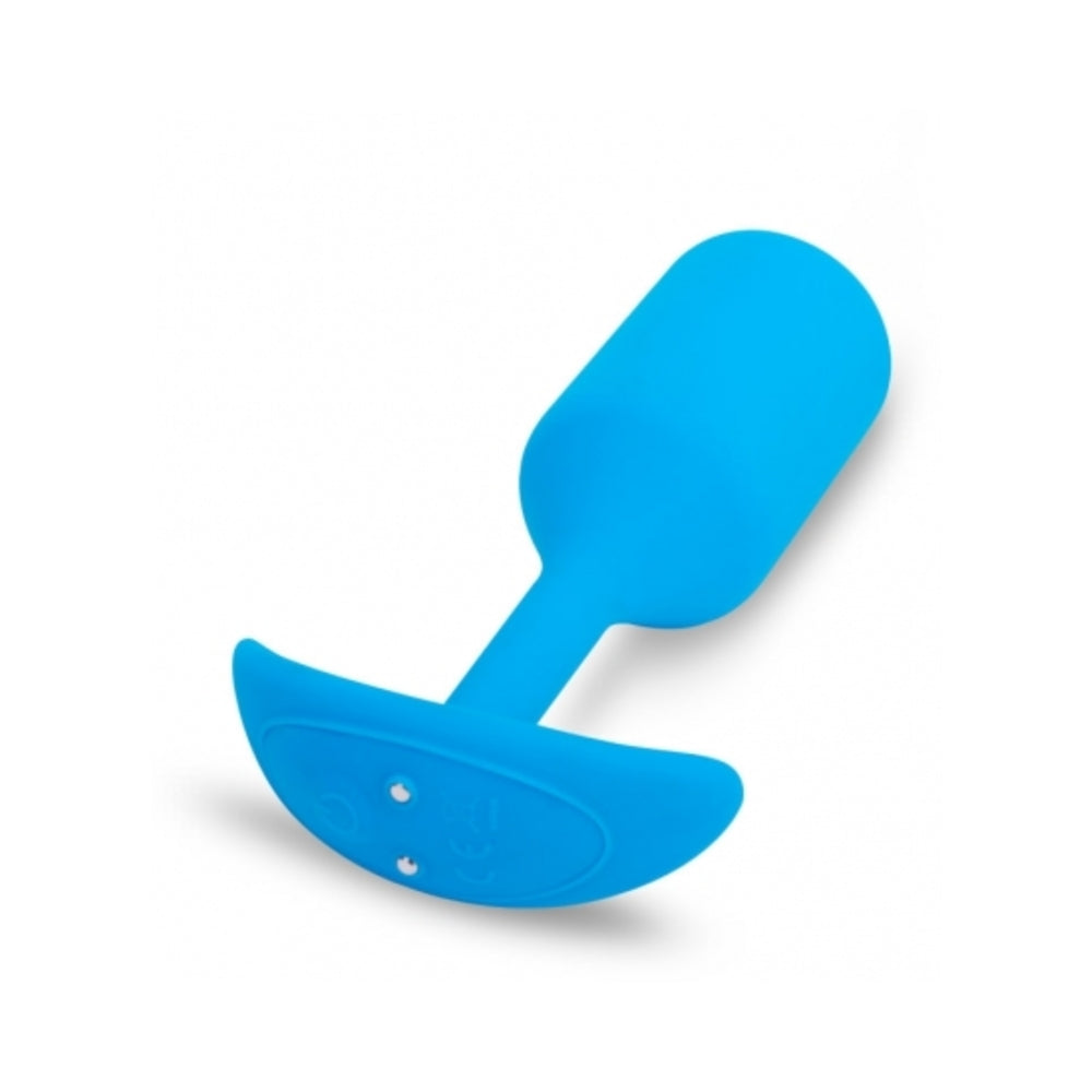 b-Vibe Vibrating Snug Plug 3 Rechargeable Weighted Silicone Anal Plug Blue - Fantasies Boutique