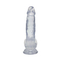Crystal Jellies Curved Realistic Cock with Balls 7 in. Clear